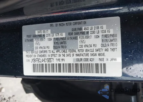 2017 Mazda Cx-5 Touring from USA, damaged, VIN JM3KFBCL4H0156571